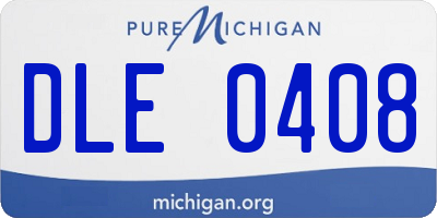 MI license plate DLE0408
