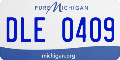 MI license plate DLE0409