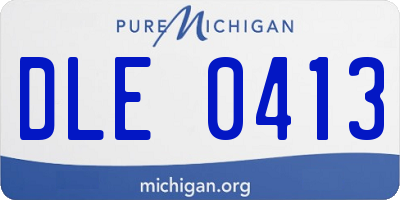 MI license plate DLE0413