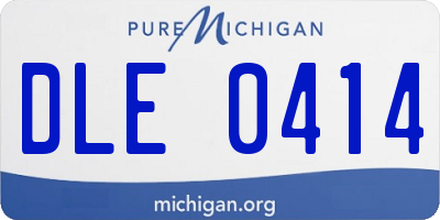 MI license plate DLE0414