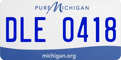 MI license plate DLE0418