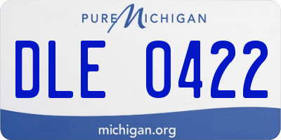 MI license plate DLE0422