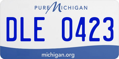 MI license plate DLE0423