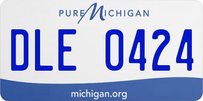 MI license plate DLE0424