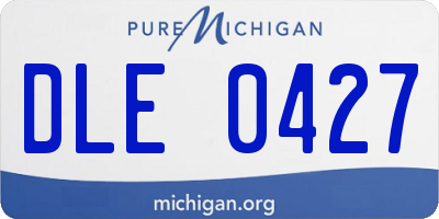 MI license plate DLE0427