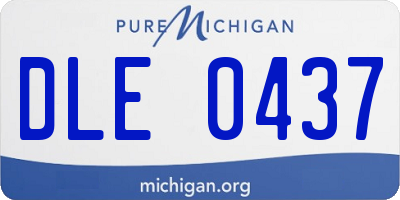 MI license plate DLE0437