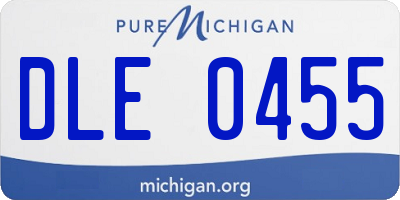 MI license plate DLE0455