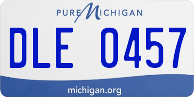 MI license plate DLE0457