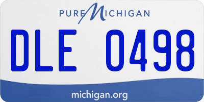 MI license plate DLE0498