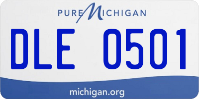 MI license plate DLE0501