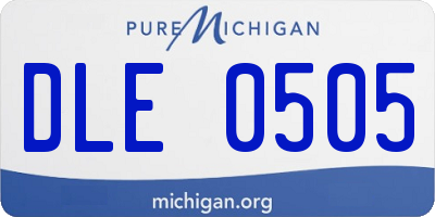 MI license plate DLE0505