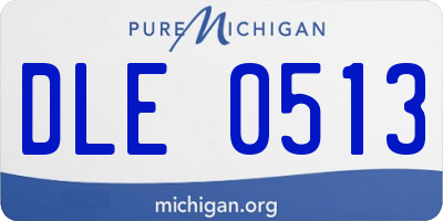 MI license plate DLE0513