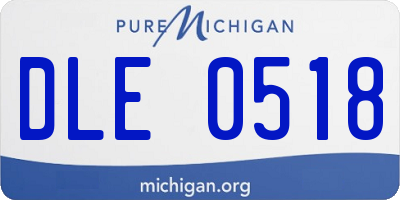 MI license plate DLE0518
