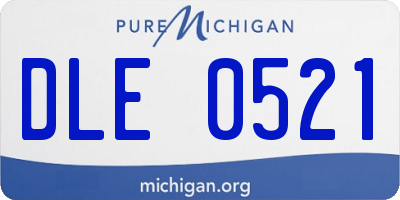 MI license plate DLE0521
