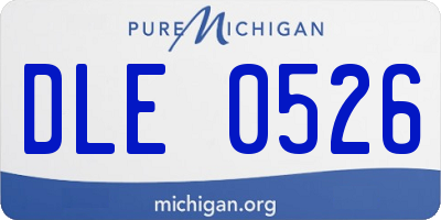 MI license plate DLE0526