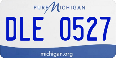 MI license plate DLE0527