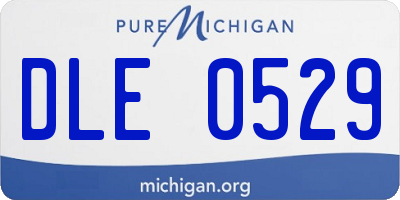 MI license plate DLE0529