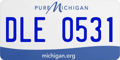MI license plate DLE0531