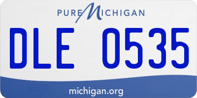MI license plate DLE0535