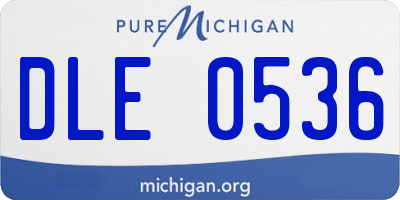 MI license plate DLE0536