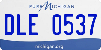 MI license plate DLE0537