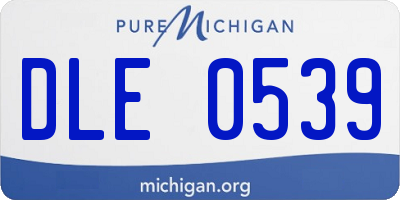 MI license plate DLE0539