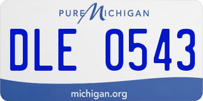 MI license plate DLE0543