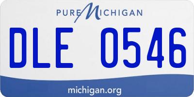 MI license plate DLE0546
