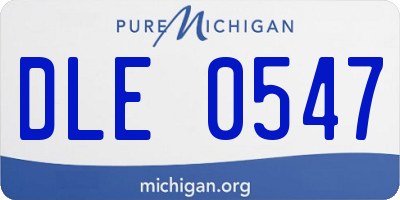 MI license plate DLE0547