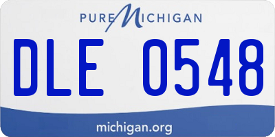 MI license plate DLE0548