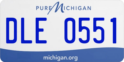 MI license plate DLE0551