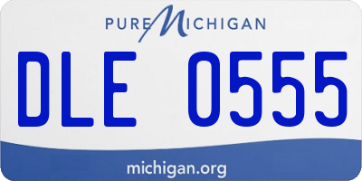 MI license plate DLE0555