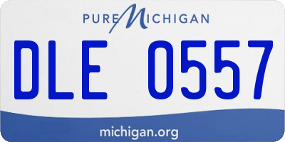 MI license plate DLE0557