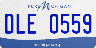 MI license plate DLE0559