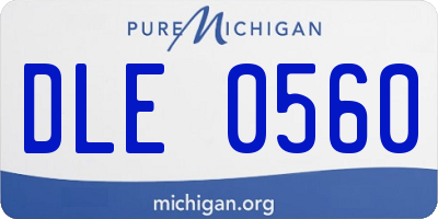 MI license plate DLE0560