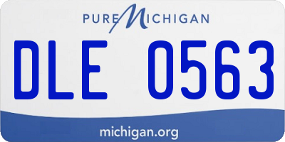 MI license plate DLE0563
