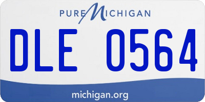 MI license plate DLE0564