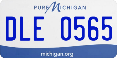 MI license plate DLE0565
