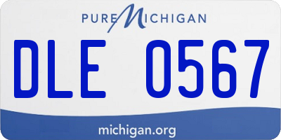 MI license plate DLE0567