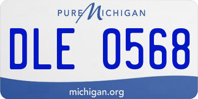 MI license plate DLE0568