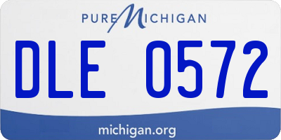 MI license plate DLE0572