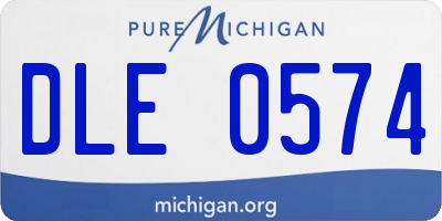 MI license plate DLE0574