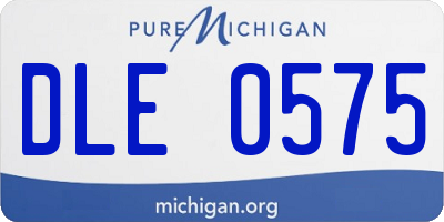 MI license plate DLE0575