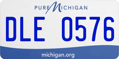 MI license plate DLE0576