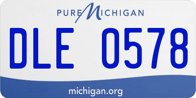 MI license plate DLE0578