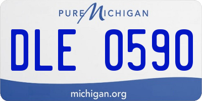MI license plate DLE0590