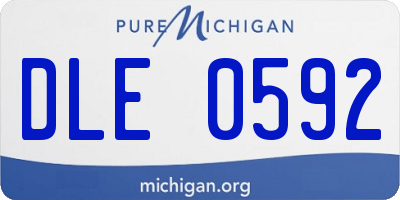 MI license plate DLE0592
