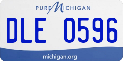 MI license plate DLE0596