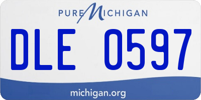 MI license plate DLE0597
