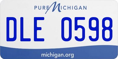 MI license plate DLE0598